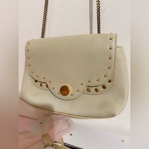 See By Chloe Cream Leather Bag with Gold Accents